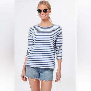 Tuckernuck Blue and White Striped Long Sleeve Tee